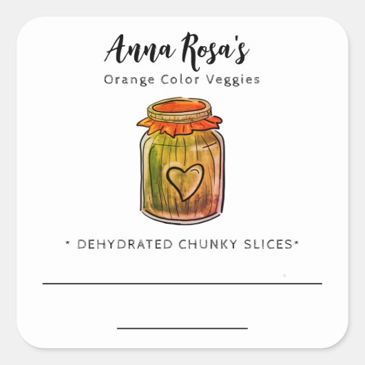 *~* AP30 Dehydrated Carrots Blank Jar Label (Voorkant)