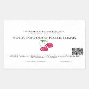 ~* AP30 DEHYDRATED FRUIT QR - FOTO VROLIJK RECHTHOEKIGE STICKER