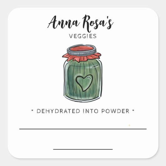 * AP30 Gedehydrateerd fruit Blank Jar Labels Groen (Voorkant)