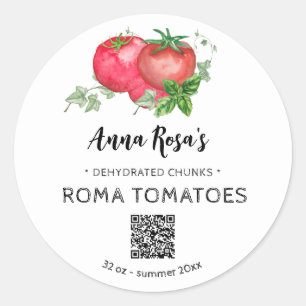 *~* AP30 Gedehydrateerde tomaten QR Logo Ronde Sticker