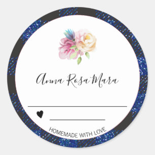 * AP30 Glitter Buffalo Gingham Canning zelfgemaakt Ronde Sticker