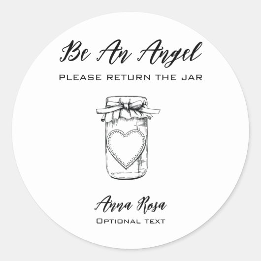 *~* AP30 Heart Ribbon Return jar Canning Mason Ronde Sticker (Voorkant)