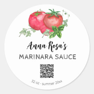 *~* AP30 Tomato Canning Jar QR Logo Ronde Sticker