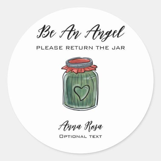 *~* AP30 Whimsical Return jar Green Canning Mason Ronde Sticker (Voorkant)