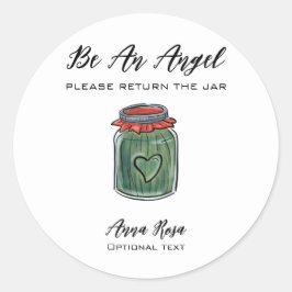 *~* AP30 Whimsical Return jar Green Canning Mason Ronde Sticker