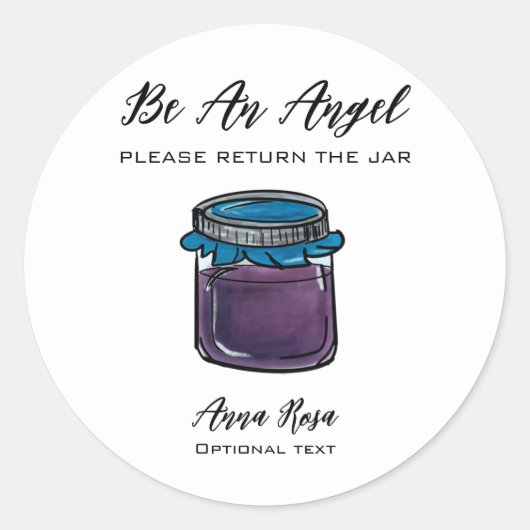 *~* AP30 Whimsical Return jar Jelly Canning Mason Ronde Sticker (Voorkant)