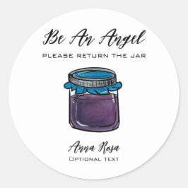 *~* AP30 Whimsical Return jar Jelly Canning Mason Ronde Sticker