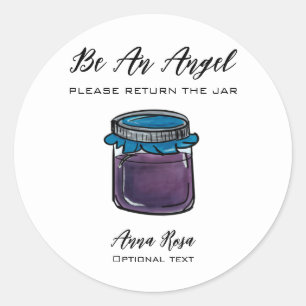 *~* AP30 Whimsical Return jar Jelly Canning Mason Ronde Sticker