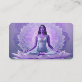 *~* AP32 Lavendel Lotus Yoga Vrouw QR Mandala Visitekaartje (Voorkant)