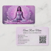 *~* AP32 Lavendel Roze Lotus Vrouw QR Mandala Visitekaartje
