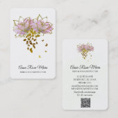 *~* AP32 Roze Lotus Butterfly Flower Logo Zen QR Visitekaartje (Voorkant / Achterkant)