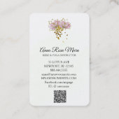 *~* AP32 Roze Lotus Butterfly Flower Logo Zen QR Visitekaartje (Achterkant)