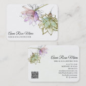 *~* AP32 Roze Lotus LOGO Bloem QR Yoga Visitekaartje (Voorkant / Achterkant)