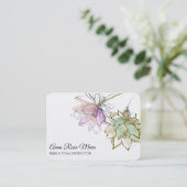 *~* AP32 Roze Lotus LOGO Bloem QR Yoga Visitekaartje (Staand voorkant)