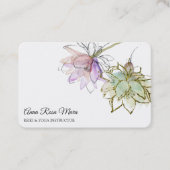 *~* AP32 Roze Lotus Yoga Flower Logo Zen QR Visitekaartje (Voorkant)