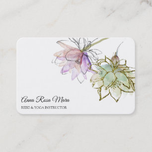 *~* AP32 Roze Lotus Yoga Flower Logo Zen QR Visitekaartje