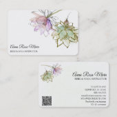 *~* AP32 Roze Lotus Yoga Flower Logo Zen QR Visitekaartje (Voorkant / Achterkant)