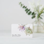 *~* AP32 Roze Lotus Yoga Flower Logo Zen QR Visitekaartje (Staand voorkant)