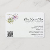 *~* AP32 Roze Lotus Yoga Flower Logo Zen QR Visitekaartje (Achterkant)