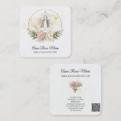 *~* AP32 Roze Lotus Yoga Woman QR Logo Vierkante Visitekaartje (Voorkant / Achterkant)