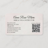 *~* AP32 Stoffig Roos Sterren Lotus Vrouw QR Manda Visitekaartje (Achterkant)