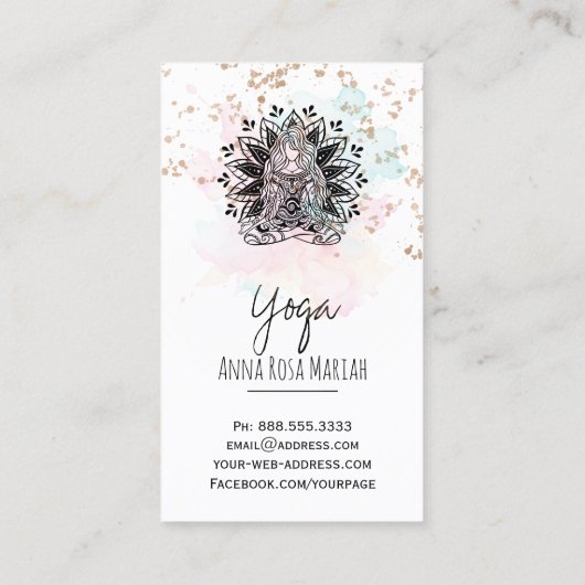 ** AP33 Rainbow Chakra Spirituele Yoga Glitter Visitekaartje (Achterkant)