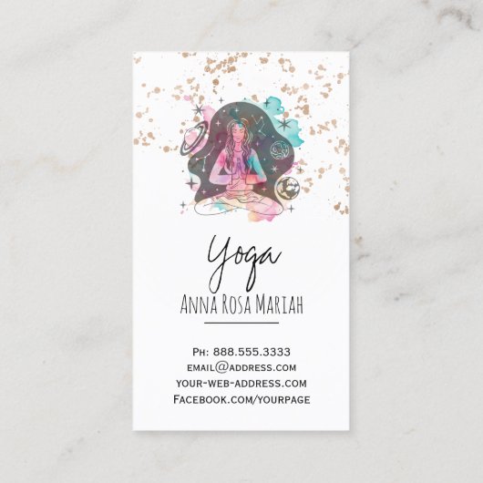 *~* AP33 Yog Rainbow Chakra Spirituele Glitter Visitekaartje (Achterkant)