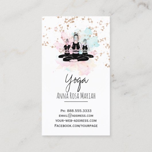 *~* AP33 Yoga Class Rainbow Chakra Spiritual Visitekaartje (Achterkant)