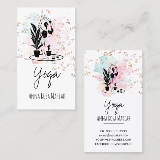 *~* AP33 Yoga Regenboog Chakra Spirituele Planten Visitekaartje (Voorkant / Achterkant)