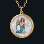 *~*  AP40 Classic Angel Kneeling Praying Goud Vergulden Ketting<br><div class="desc">(zoek identiteitskaart AP40 voor gelijkaardige design) Overdracht aan andere producten als u houdt van. ROUND Gold-ontwerp met mooie klassieke kunst van een jong vrouw ANGEL KNEELING PRAYING . * Energetisch verbeterd Romantisch Retro Antiek ANGEL faux Glitter diamantpove Background. ANGEL KNEELING en PRAYING met een Zilveren glitterachtergrond. — Als professionele verafgelegen...</div>