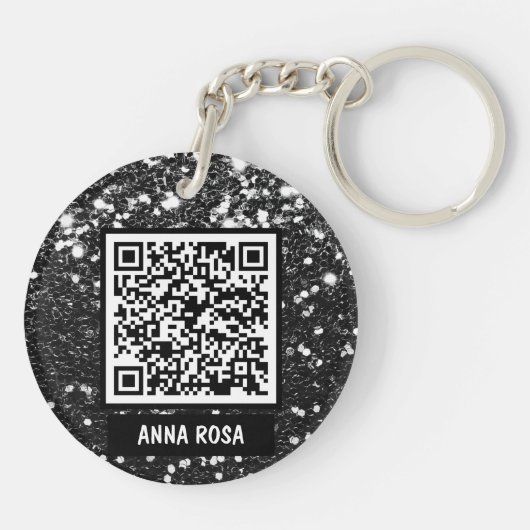 *~* AP40 Intelligente bril Nerd Emoji Glitter Sleutelhanger (Achterkant)