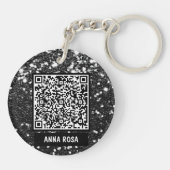 *~* AP40 Red Heart QR Blow a Kiss Emoji Glitter Sleutelhanger (Achterkant)