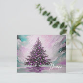 *~* AP44 Abstracte Winter Kerstboom FOTO Feestdagenkaart (Staand voorkant)