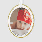 *~* AP44 Eerste Kerstmis Gold Poinsettia PHOTO Ornament (voorkant)