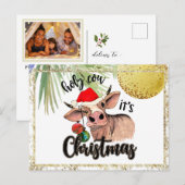 *~* AP44 Heilige Koe het is kerstballen FOTO Feestdagenkaart (Voorkant / Achterkant)