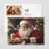 *~* AP44 Kerstmis Santa Cookies Melk FOTO Feestdagenkaart (Voorkant / Achterkant)