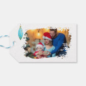 *~* AP44 PHOTO Merry Bright Kerstcadeau Label Cadeaulabel (Achterkant Horizontaal)