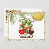 *~* AP44 Stressed Blessed Coffee Christmas FOTO Feestdagenkaart (Voorkant / Achterkant)