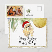 *~* AP44 Vrolijke Kerstmis y'all FOTO hond Feestdagenkaart (Voorkant / Achterkant)