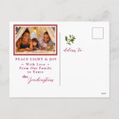 *~* AP44 Zilveren Santa Holly PEACE FOTO Feestdagenkaart (Achterkant)