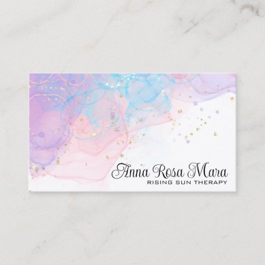 *~* AP46 Elegant Magisch Glitter QR Logo Visitekaartje (Voorkant)