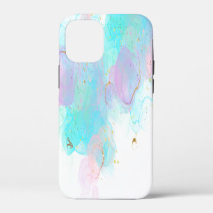 *~* AP46 Ink Pastel Goud Glitter Abstract iPhone 12 Mini Hoesje