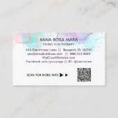 *~* AP46 Pastel Gold Glitter Abstract Ink LOGO QR Visitekaartje (Achterkant)