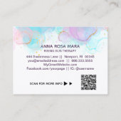 *~** AP46 Pastel Gold Glitter Abstracte inkt QR Lo Visitekaartje (Achterkant)