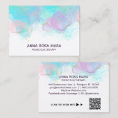 *~** AP46 Pastel Gold Glitter Abstracte inkt QR Lo Visitekaartje (Voorkant / Achterkant)