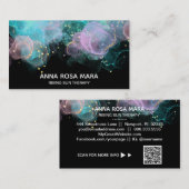 *~* AP46 Pastel Gold Glitter QR Abstract Ink LOGO Visitekaartje (Voorkant / Achterkant)