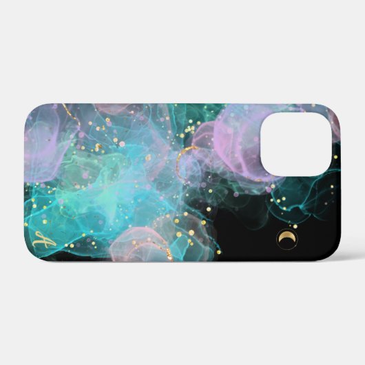 *~* AP46 Pastel Ink Glitter Gold Abstract Case-Mate iPhone Case (Achterkant (horizontaal))