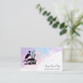 *~* AP46 QR Etheral Beach Marsh Elegant 2 Heron Visitekaartje (Staand voorkant)