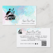 *~* AP46 QR Etheral Beach Marsh Elegant Herons Visitekaartje (Voorkant / Achterkant)