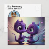 *~* AP48 FOTO Uitnodiging Draak Dino Cartoon Brief (Voorkant / Achterkant)